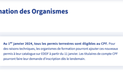 Le permis moto finançable grâce au CPF à partir du 11 janvier